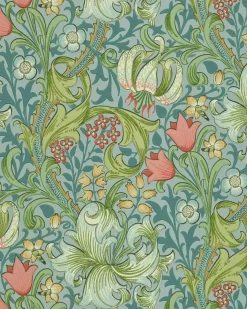 Sanderson Design Group Brands Ltd Mönstrade Tapeter|Blommiga Tapeter|William Morris & Co. Tapet - Golden Lily Mineral