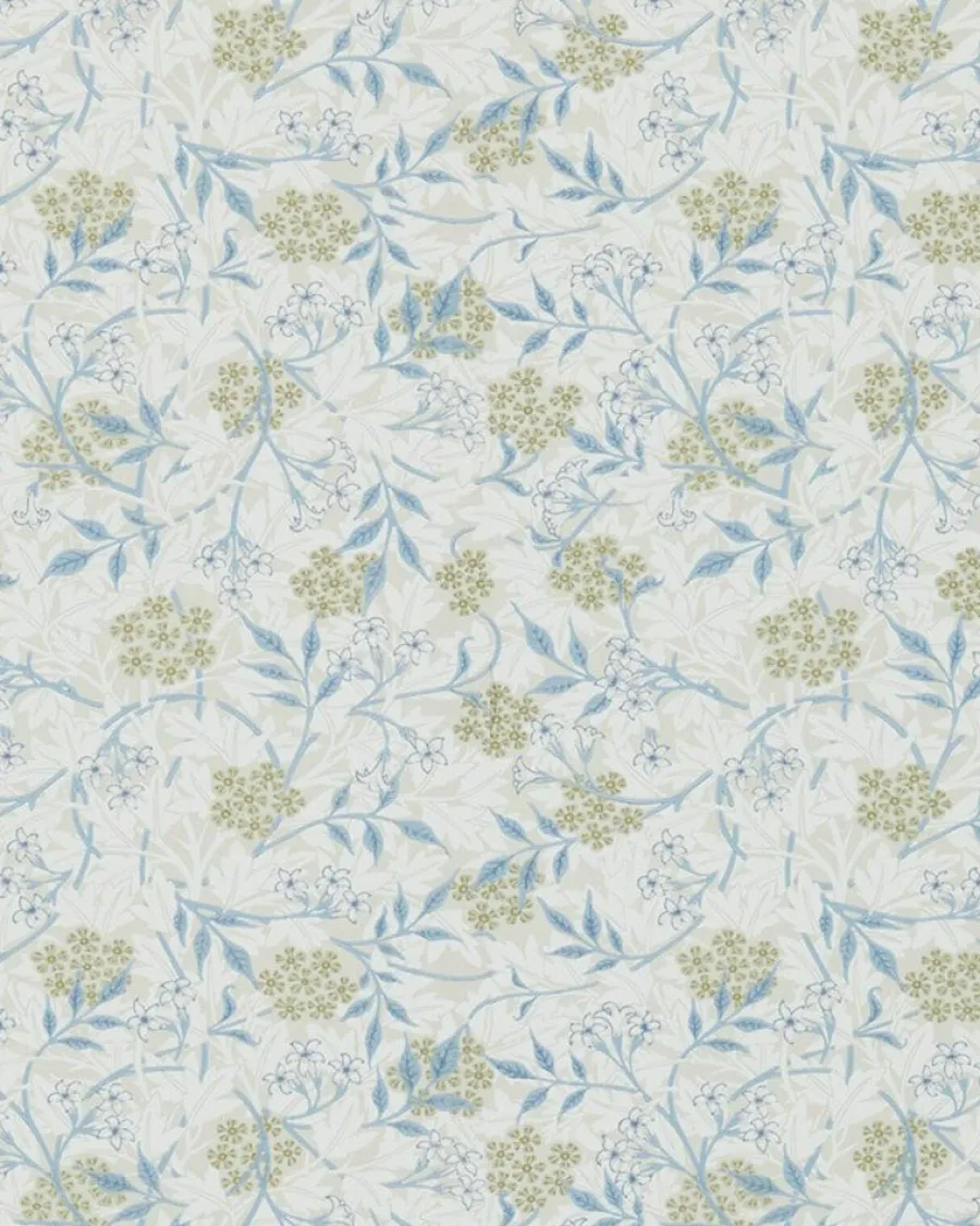 Sanderson Design Group Brands Ltd Mönstrade Tapeter|Blommiga Tapeter|William Morris & Co. Tapet - Jasmine Ecru/Woad