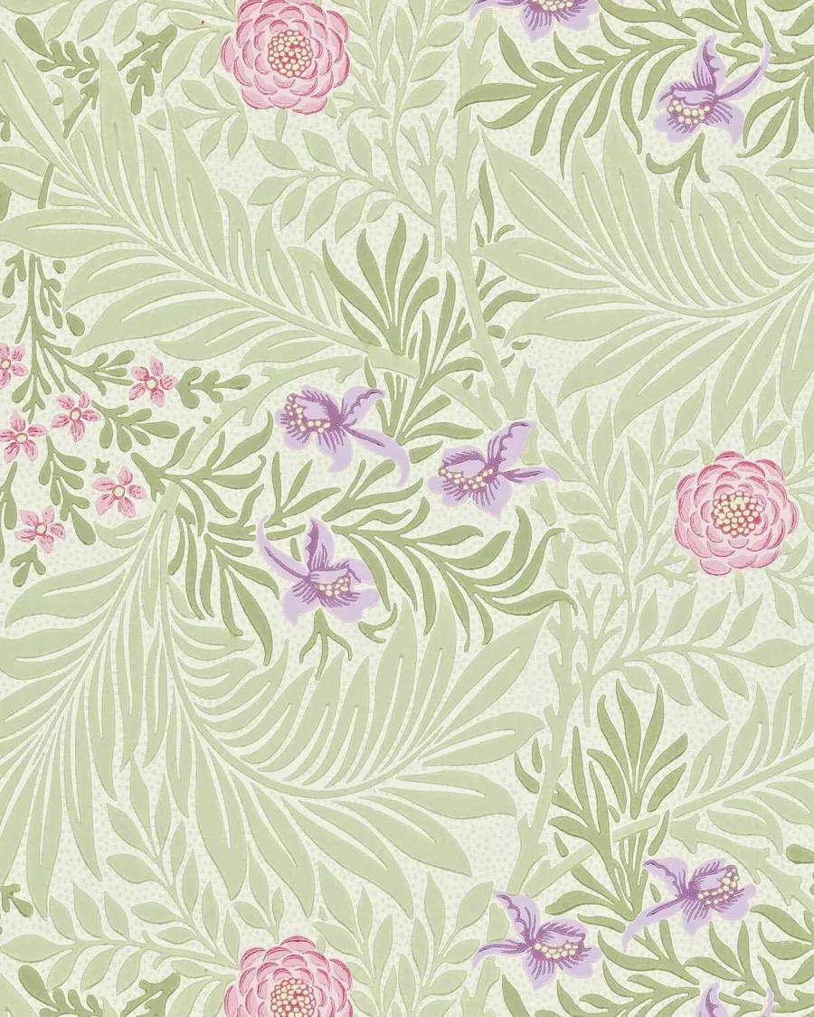 Sanderson Design Group Brands Ltd Mönstrade Tapeter|Blommiga Tapeter|William Morris & Co. Tapet - Larkspur Olive/Lilac