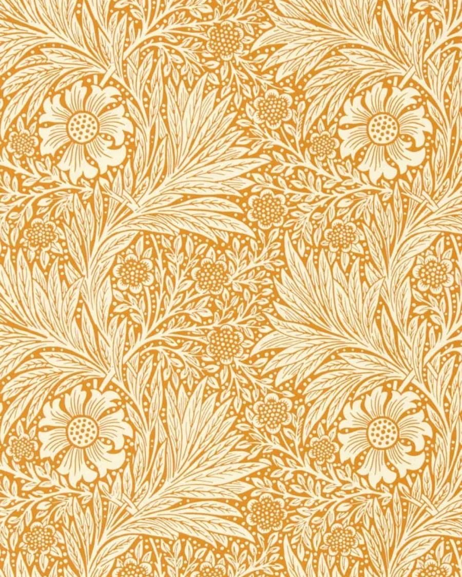 Sanderson Design Group Brands Ltd Mönstrade Tapeter|Blommiga Tapeter|William Morris & Co. Tapet - Marigold Orange