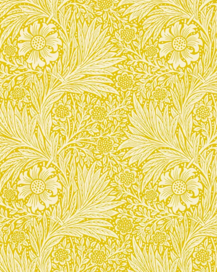 Sanderson Design Group Brands Ltd Mönstrade Tapeter|Blommiga Tapeter|William Morris & Co. Tapet - Marigold Yellow