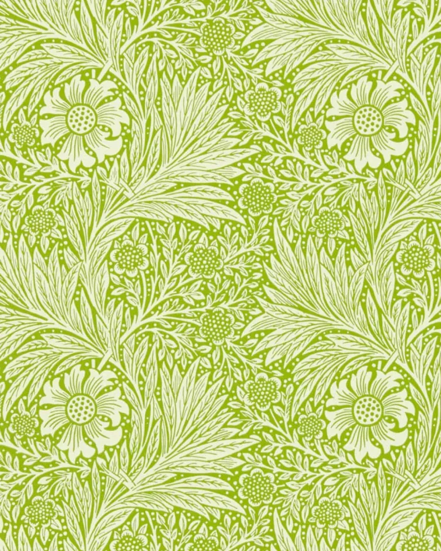 Sanderson Design Group Brands Ltd Mönstrade Tapeter|Blommiga Tapeter|William Morris & Co. Tapet - Marigold Sap Green