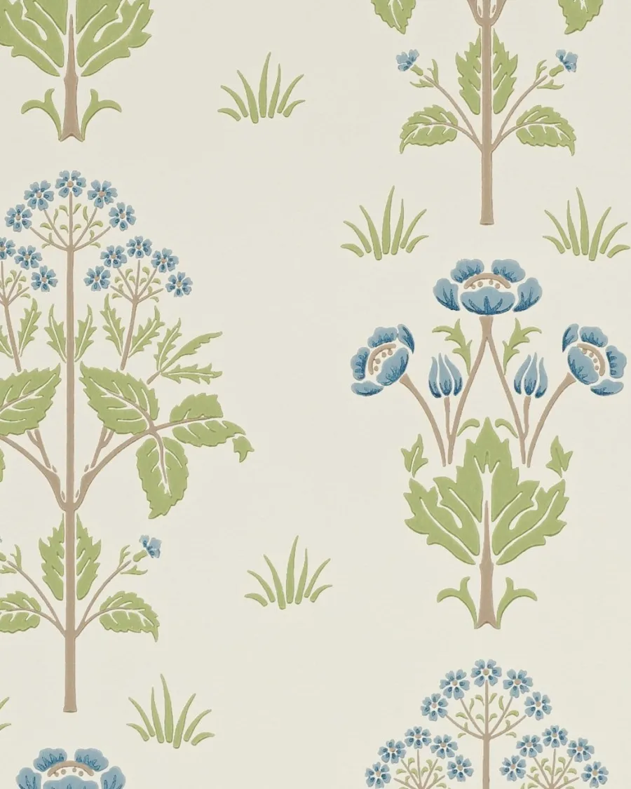 Sanderson Design Group Brands Ltd Mönstrade Tapeter|William Morris & Co - Tapeter|William Morris & Co. Tapet - Meadow Sweet Cornflower/Leaf