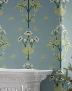 Sanderson Design Group Brands Ltd Mönstrade Tapeter|Blommiga Tapeter|William Morris & Co. Tapet - Meadow Sweet Mineral Blue