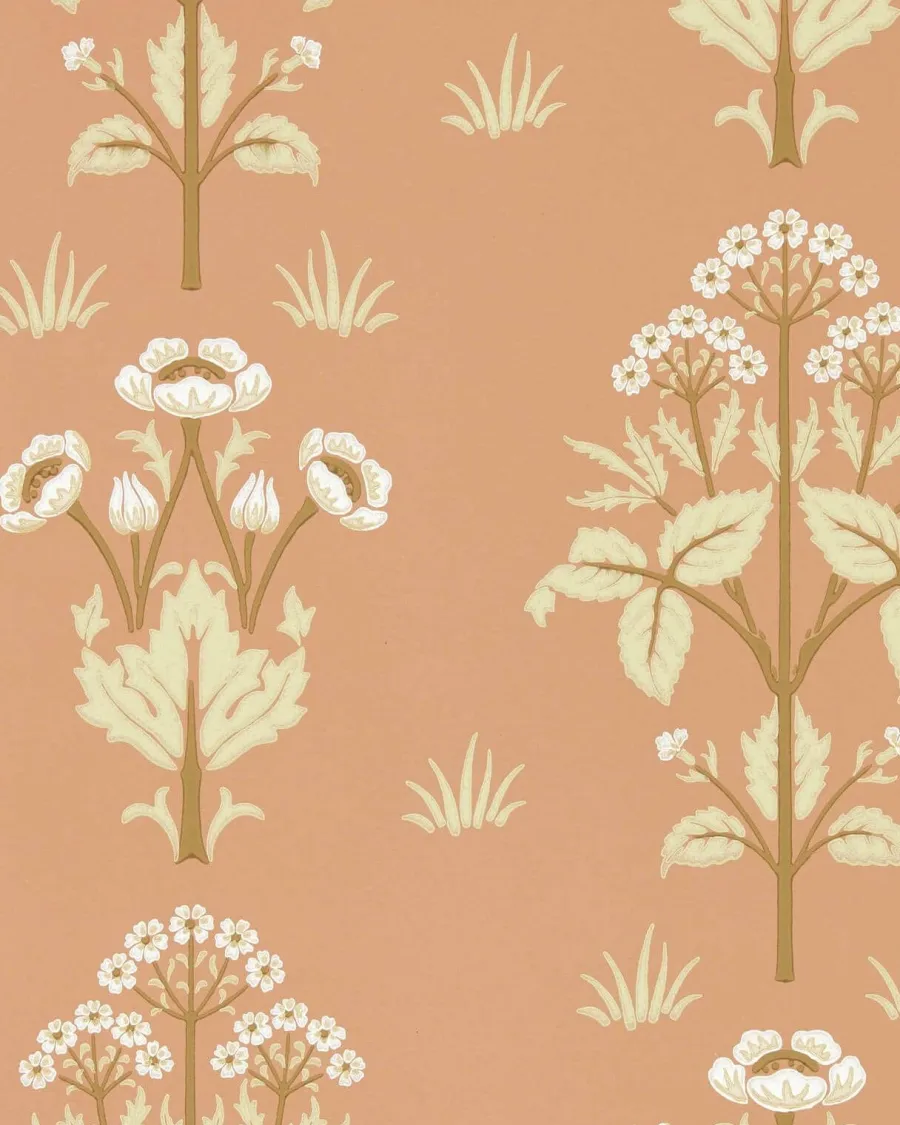 Sanderson Design Group Brands Ltd Mönstrade Tapeter|Blommiga Tapeter|William Morris & Co. Tapet - Meadow Sweet Blush