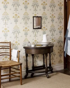 Sanderson Design Group Brands Ltd Mönstrade Tapeter|Blommiga Tapeter|William Morris & Co. Tapet - Meadow Sweet Gold/Slate