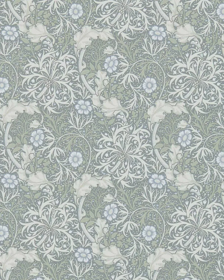 Sanderson Design Group Brands Ltd Mönstrade Tapeter|Blommiga Tapeter|William Morris & Co. Tapet - Morris Seaweed Silver/Ecru