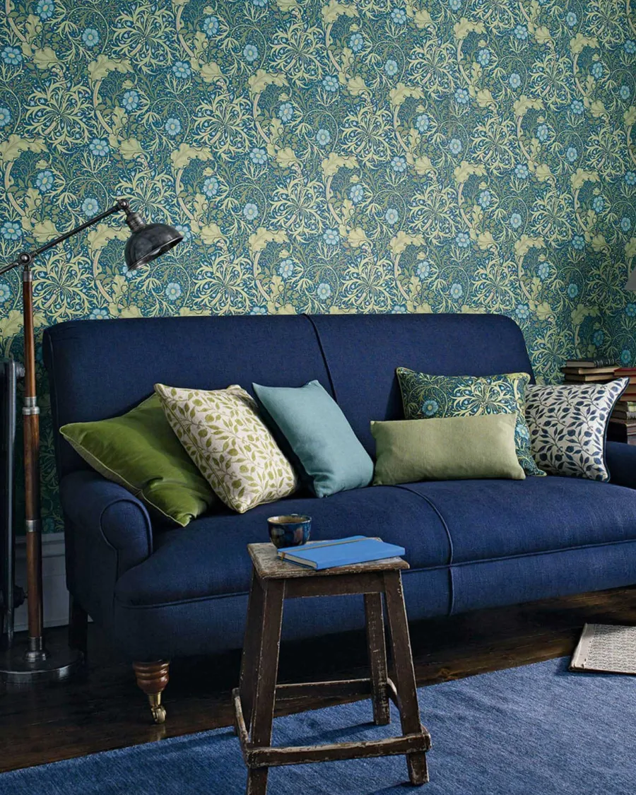 Sanderson Design Group Brands Ltd Mönstrade Tapeter|Blommiga Tapeter|William Morris & Co. Tapet - Morris Seaweed Silver/Ecru