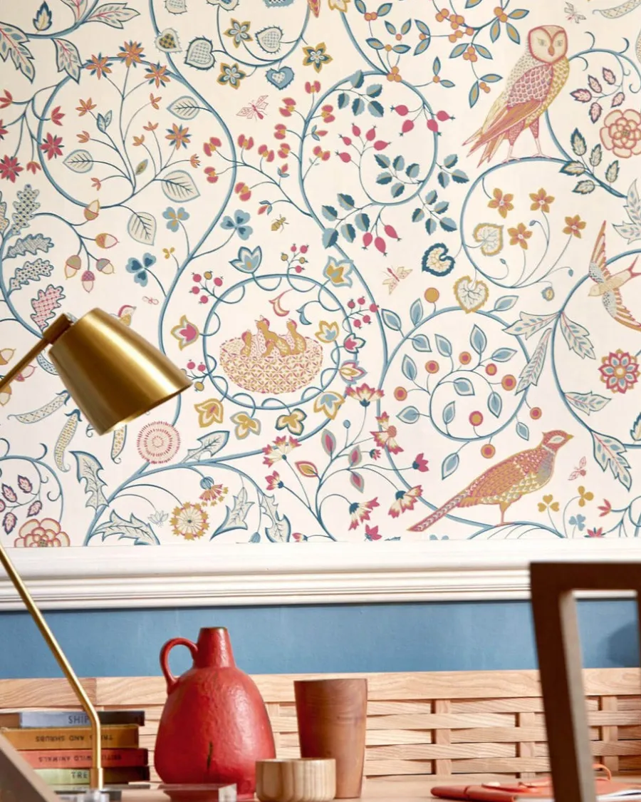 Sanderson Design Group Brands Ltd Mönstrade Tapeter|Blommiga Tapeter|William Morris & Co. Tapet - Newill indigo saffron