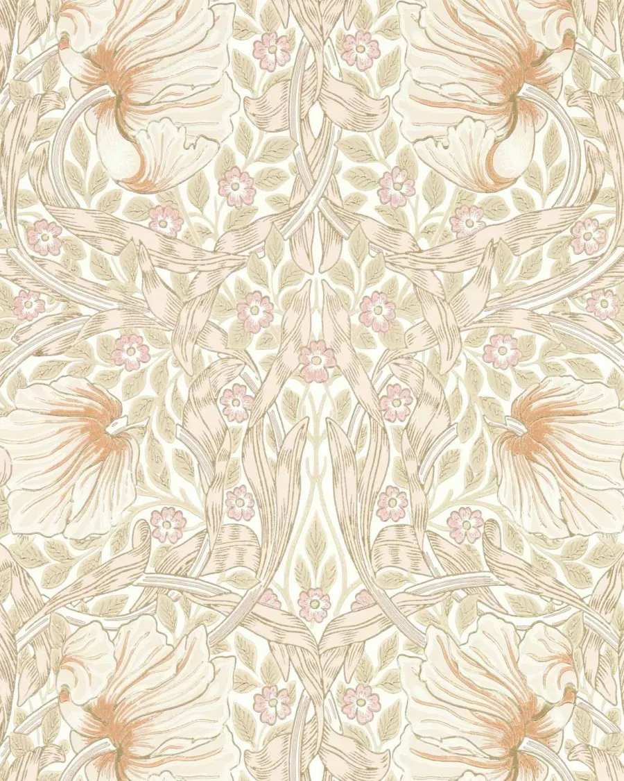 Sanderson Design Group Brands Ltd Mönstrade Tapeter|Blommiga Tapeter|William Morris & Co. Tapet - Pimpernel Cochineal Pink