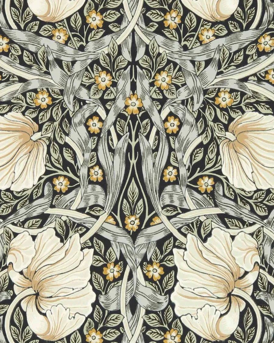Sanderson Design Group Brands Ltd Mönstrade Tapeter|Blommiga Tapeter|William Morris & Co. Tapet - Pimpernel Ink/Sage