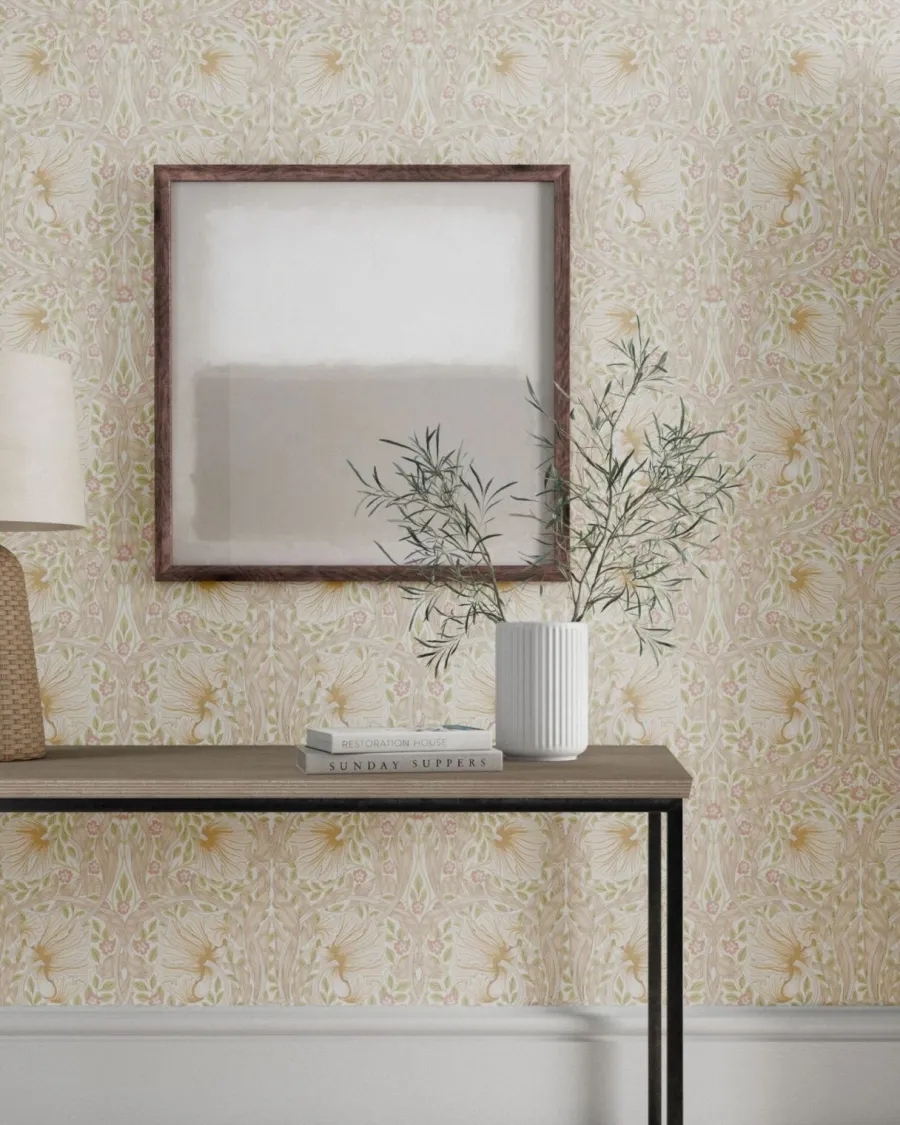 Sanderson Design Group Brands Ltd Mönstrade Tapeter|Blommiga Tapeter|William Morris & Co. Tapet - Pimpernel Shamrock/Watermelon