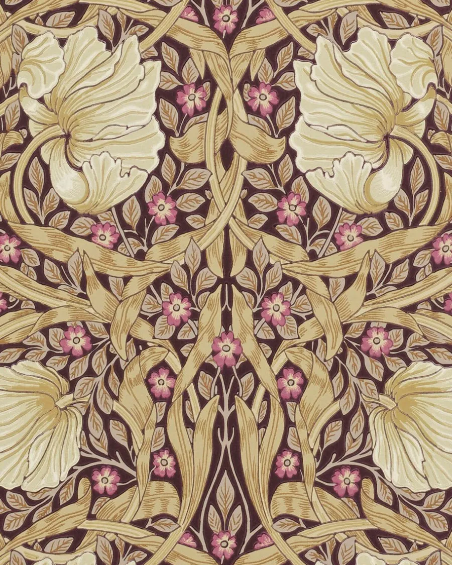 Sanderson Design Group Brands Ltd Mönstrade Tapeter|Blommiga Tapeter|William Morris & Co. Tapet - Pimpernel Fig/Sisal
