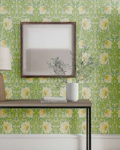 Sanderson Design Group Brands Ltd Mönstrade Tapeter|Blommiga Tapeter|William Morris & Co. Tapet - Pimpernel Weld/Leaf Green
