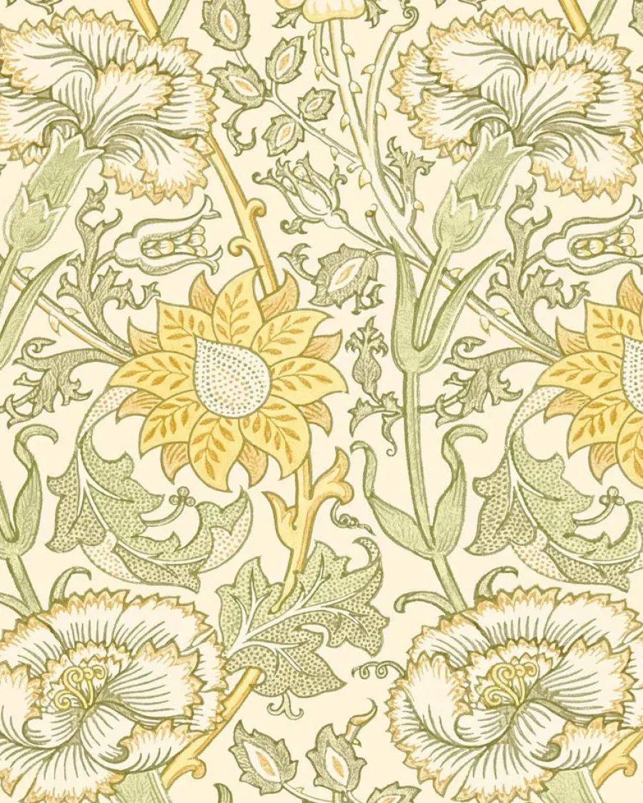 Sanderson Design Group Brands Ltd Mönstrade Tapeter|Blommiga Tapeter|William Morris & Co. Tapet - Pink & Rose cowslip/fennel