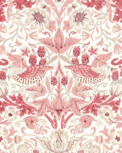 Sanderson Design Group Brands Ltd Mönstrade Tapeter|Blommiga Tapeter|William Morris & Co. Tapet - Simply Strawberry Thief madder