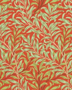 Sanderson Design Group Brands Ltd Mönstrade Tapeter|Blommiga Tapeter|William Morris & Co. Tapet - Willow Boughs Tomato/Olive