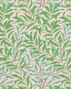 Sanderson Design Group Brands Ltd Mönstrade Tapeter|Blommiga Tapeter|William Morris & Co. Tapet - Willow Boughs Pink/Leaf Green