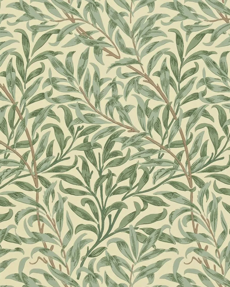 Sanderson Design Group Brands Ltd Mönstrade Tapeter|Blommiga Tapeter|William Morris & Co. Tapet - Willow Boughs Green